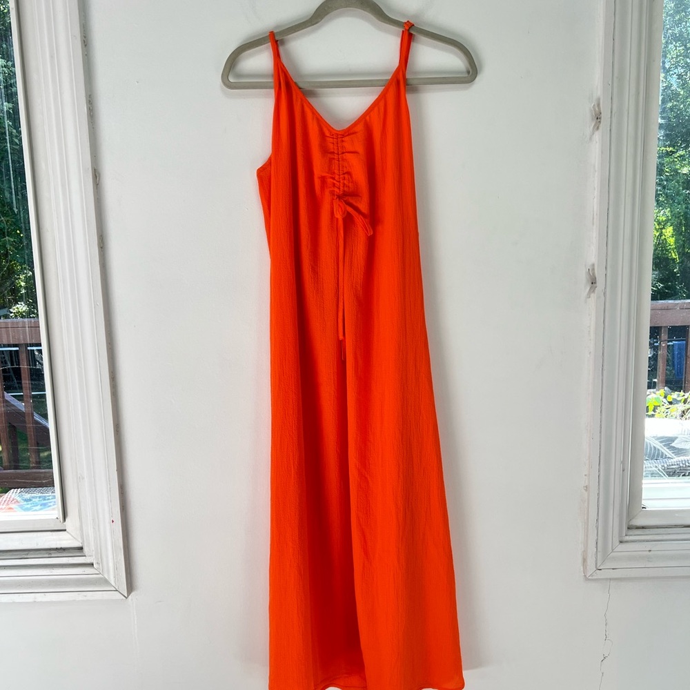 NWT SOLID & STRIPED The Julia Tangerine Seersucker Dress